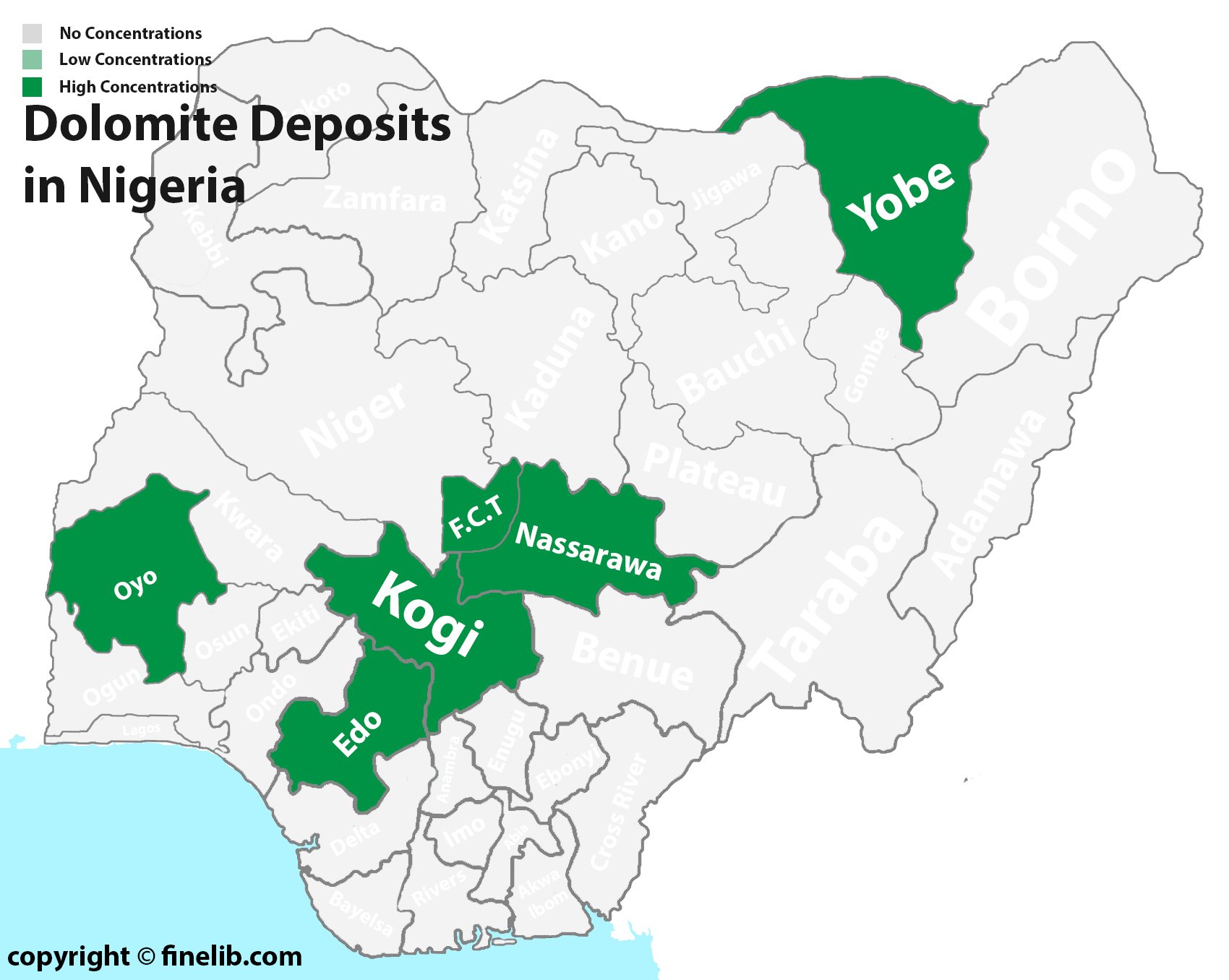 Dolomite mineral resources deposits in Nigeria