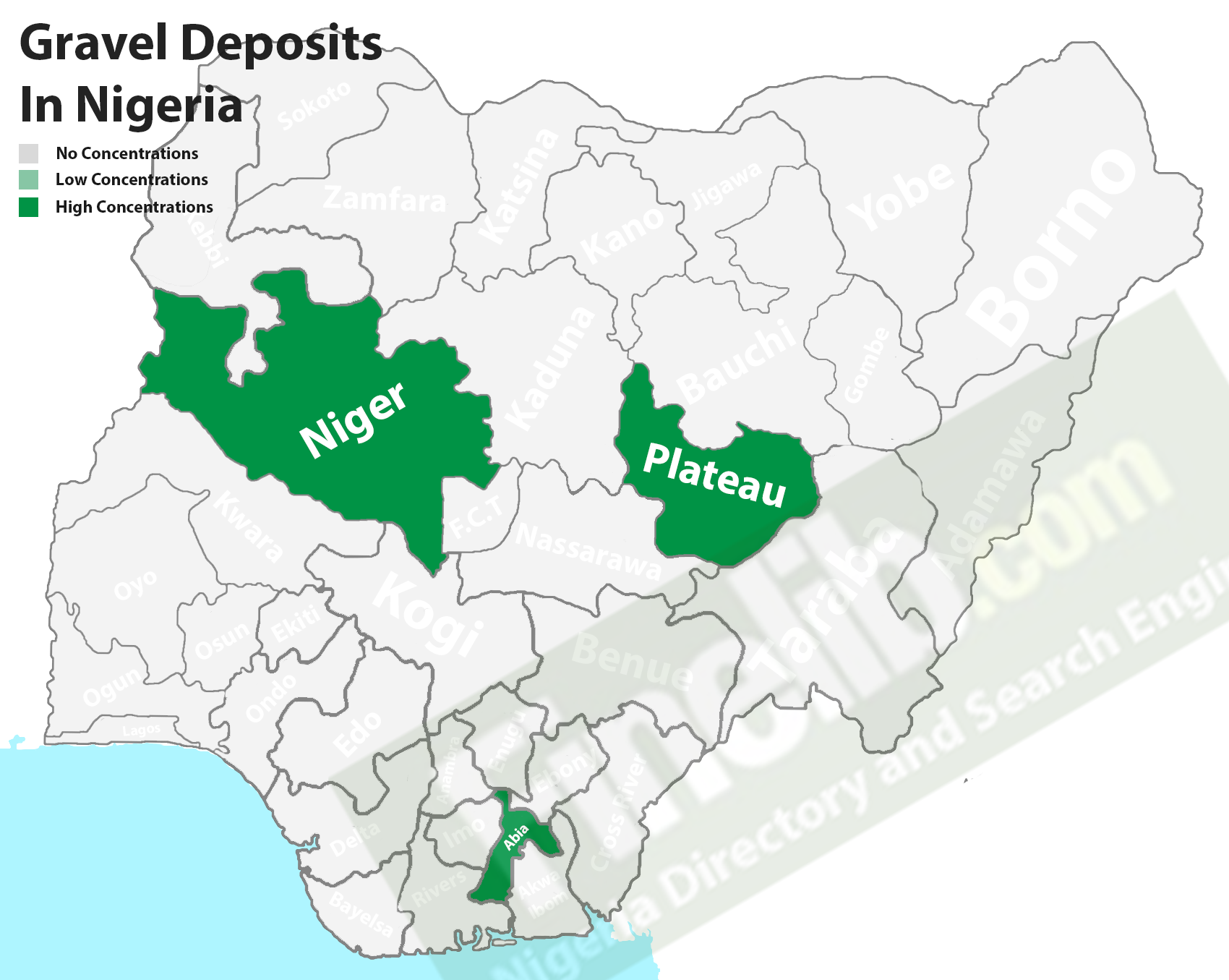 Gravel mineral resource deposit in Nigeria