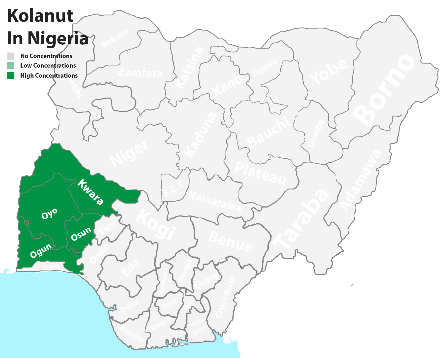 Kolanut producing states in Nigeria