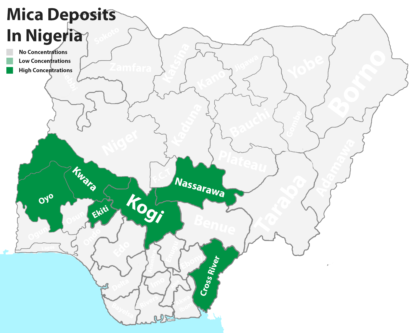 Mica mineral deposits in Nigeria