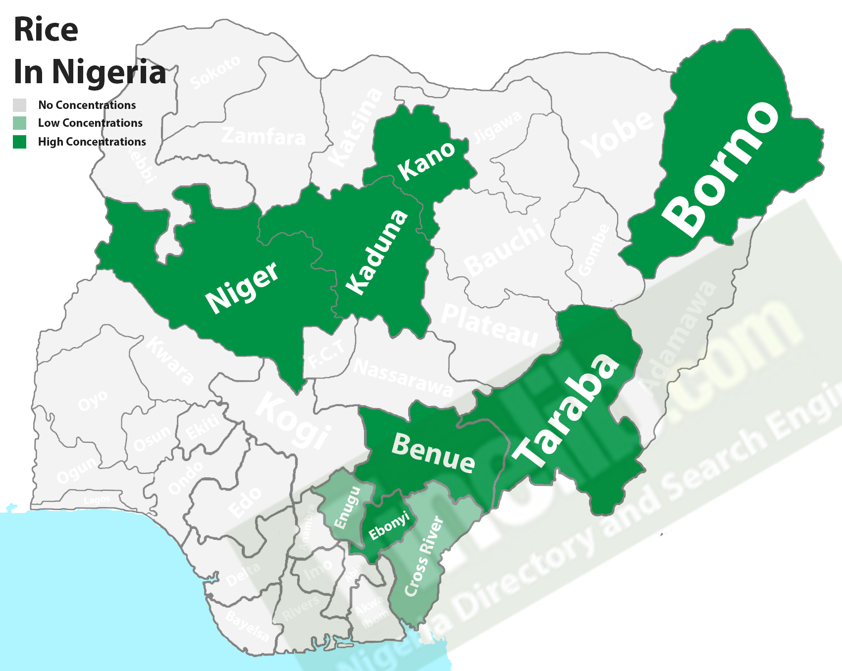 Rice producing states in Nigeria