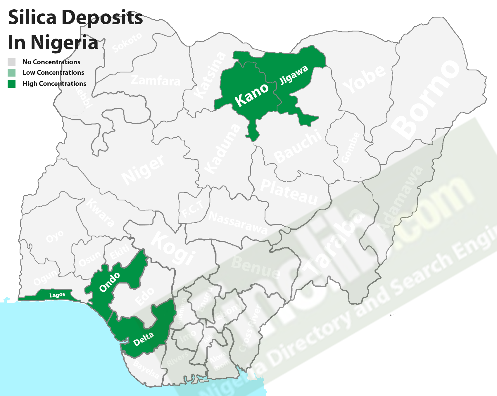 Silica deposits in Nigeria