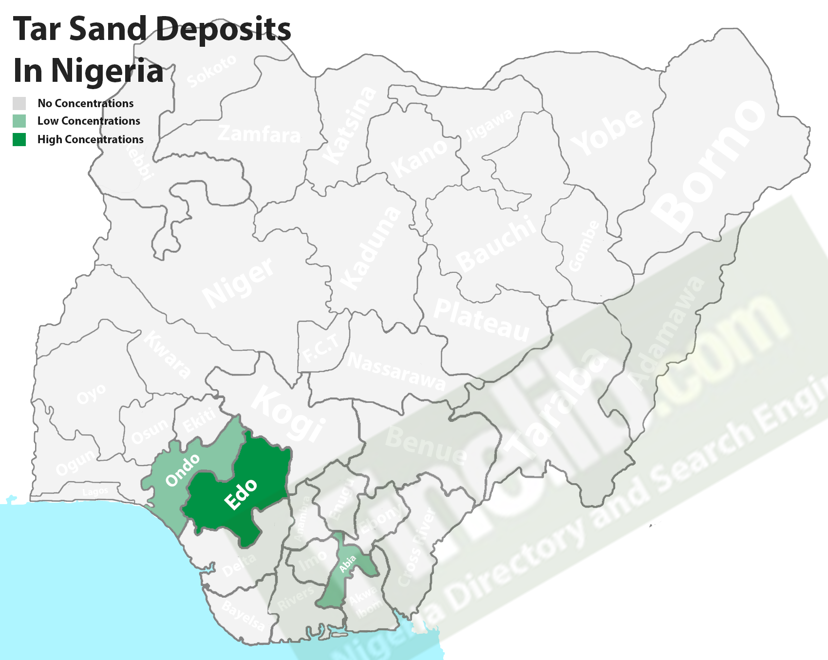 Tar sand mineral deposits in Nigeria