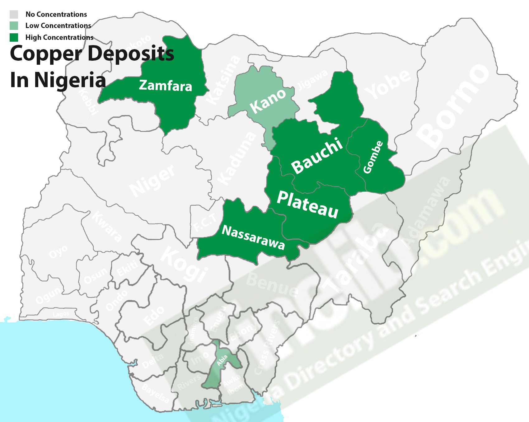 Copper deposits in Nigeria