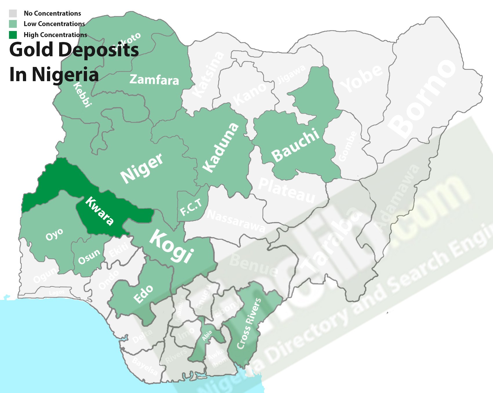 Gold mineral resources in Nigeria
