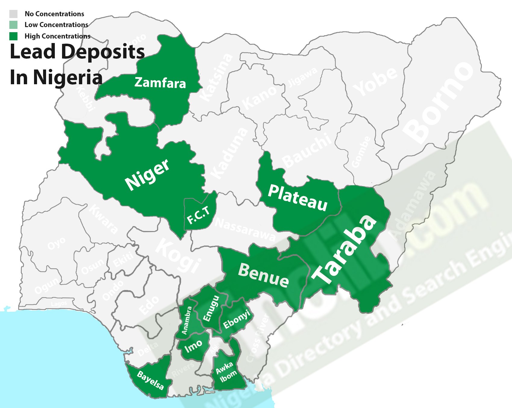 Lead (Pb) deposits in Nigeria