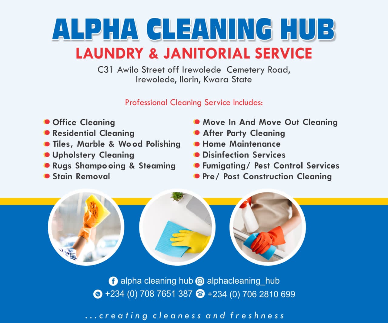 Alpha Cleaning Hub Ilorin Kwara