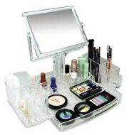 24% Off Acrylic Makeup Organiser With Mirror