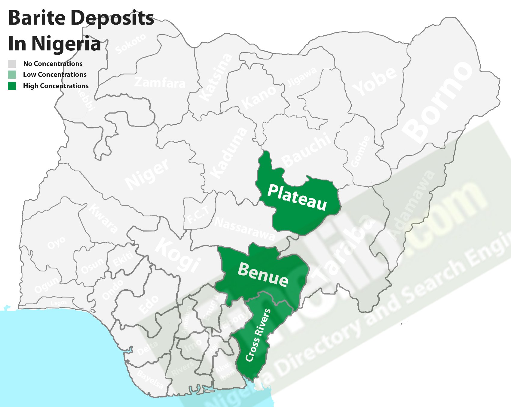 Barite mineral deposit in Nigeria