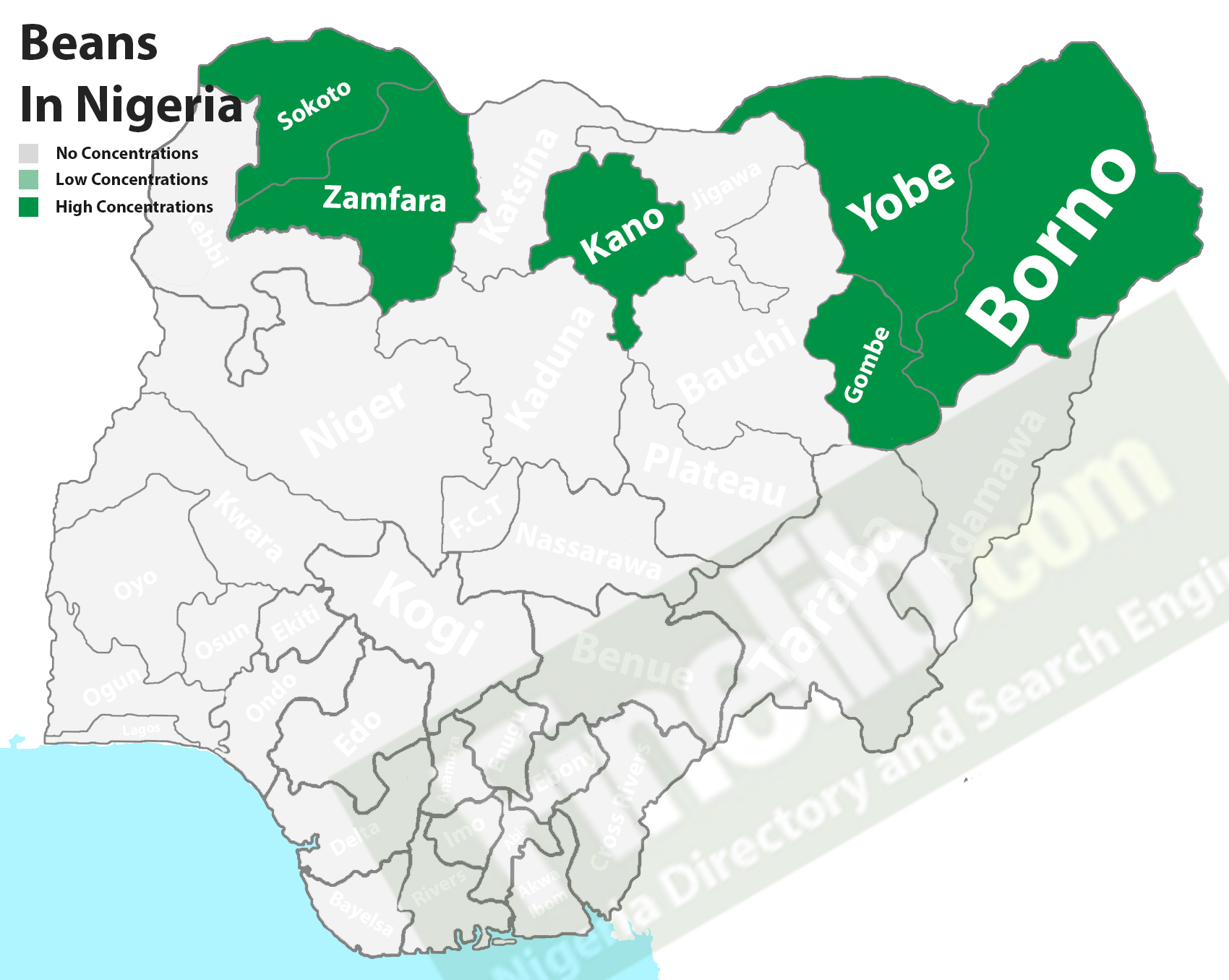 Bean producing states in Nigeria