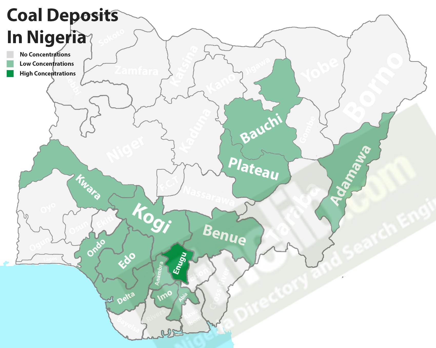 Coal natural mineral deposits in Nigeria