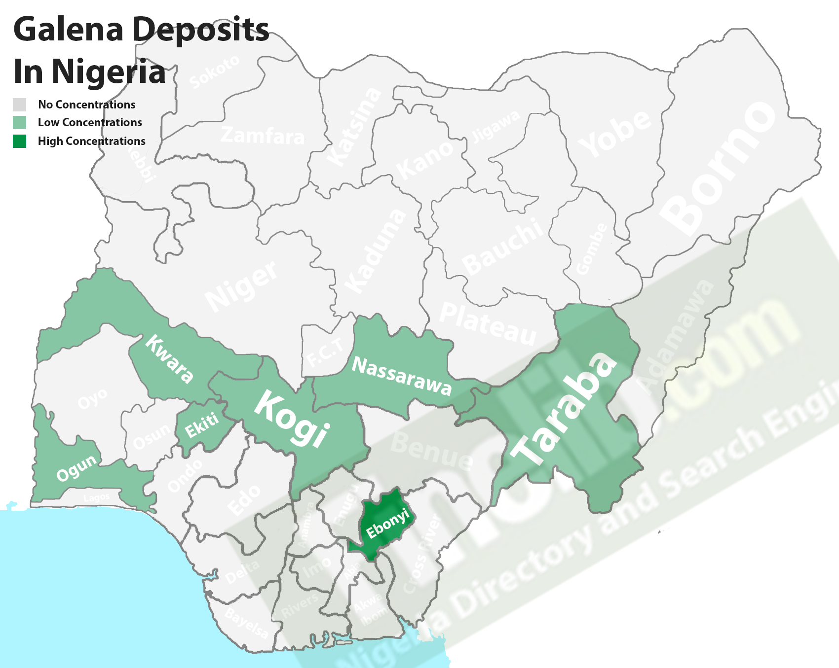 Galena mineral deposit in Nigeria