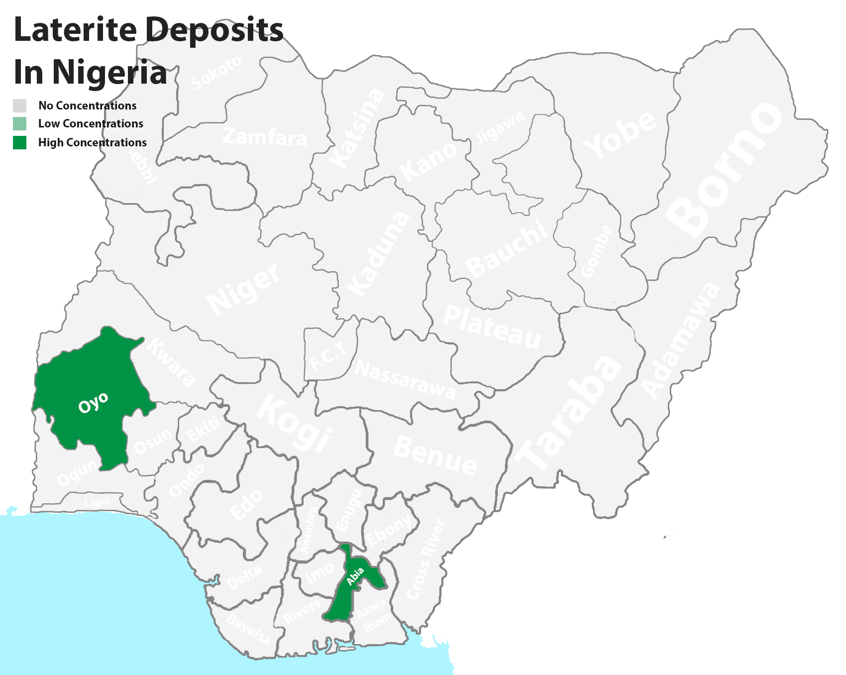 Laterite mineral deposits in Nigeria