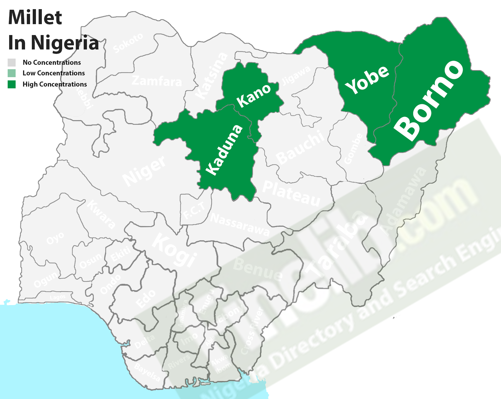 Millet cash crop producing states in Nigeria
