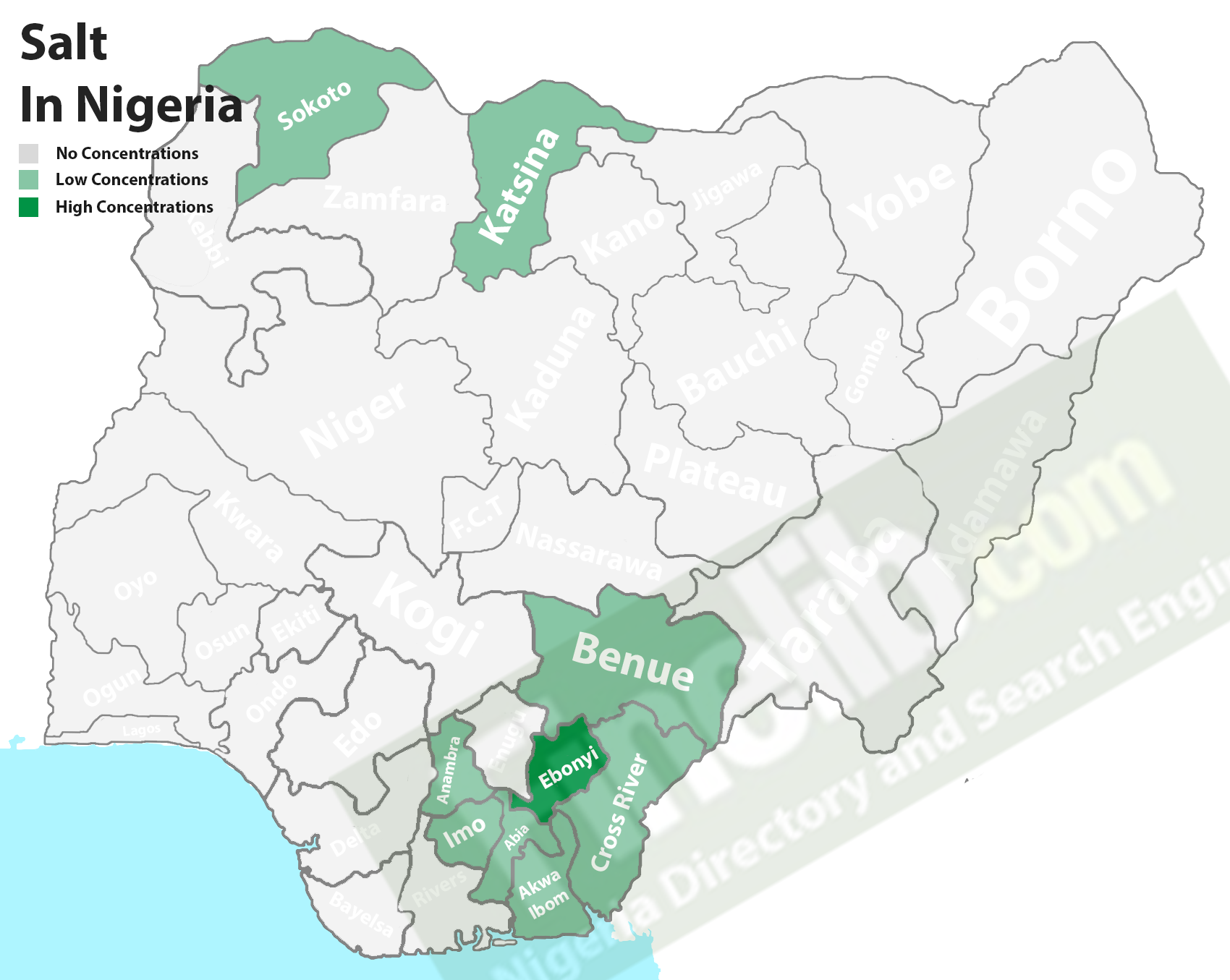 Salt mineral deposits in Nigeria