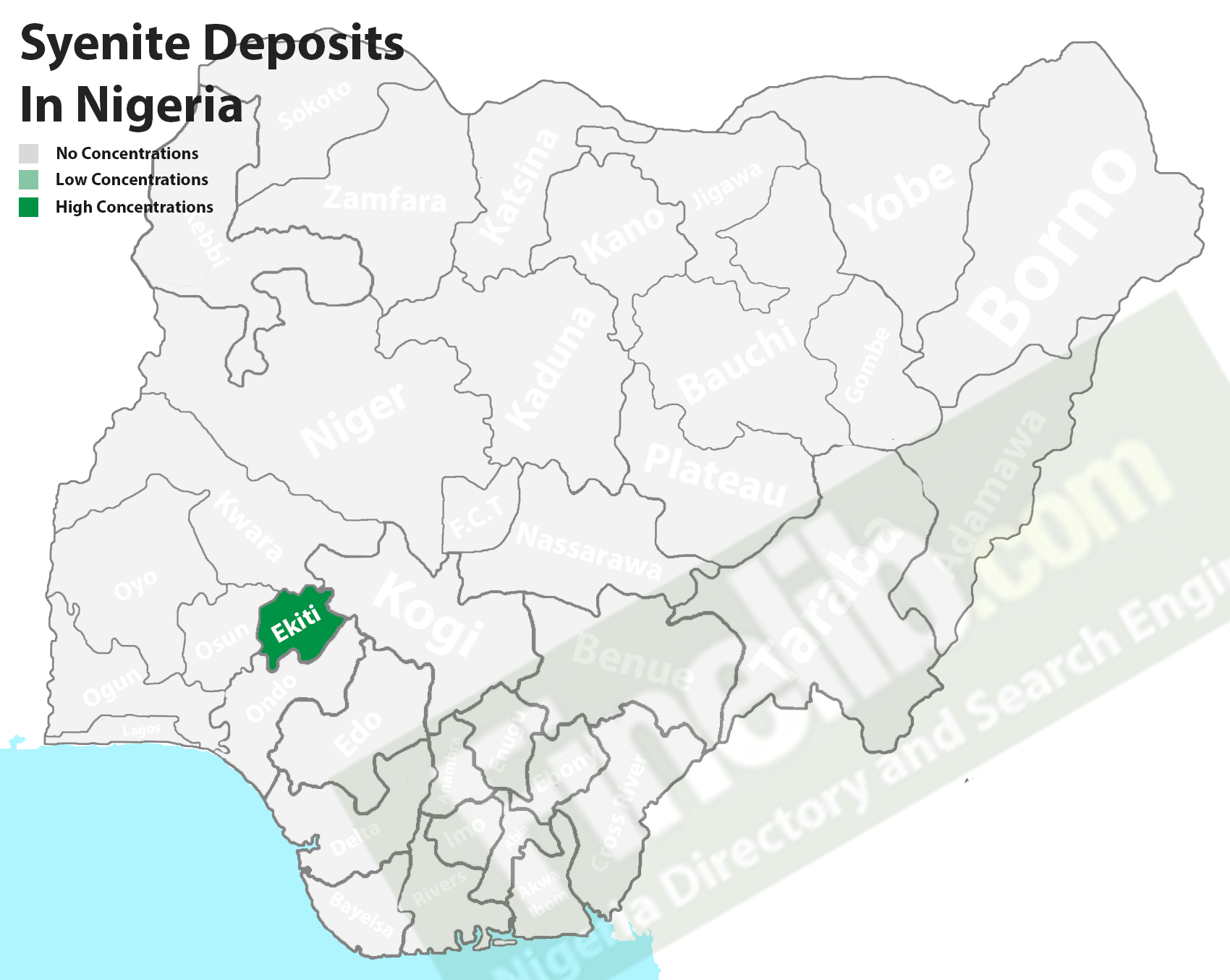 Syenite natural mineral deposit in Nigeria