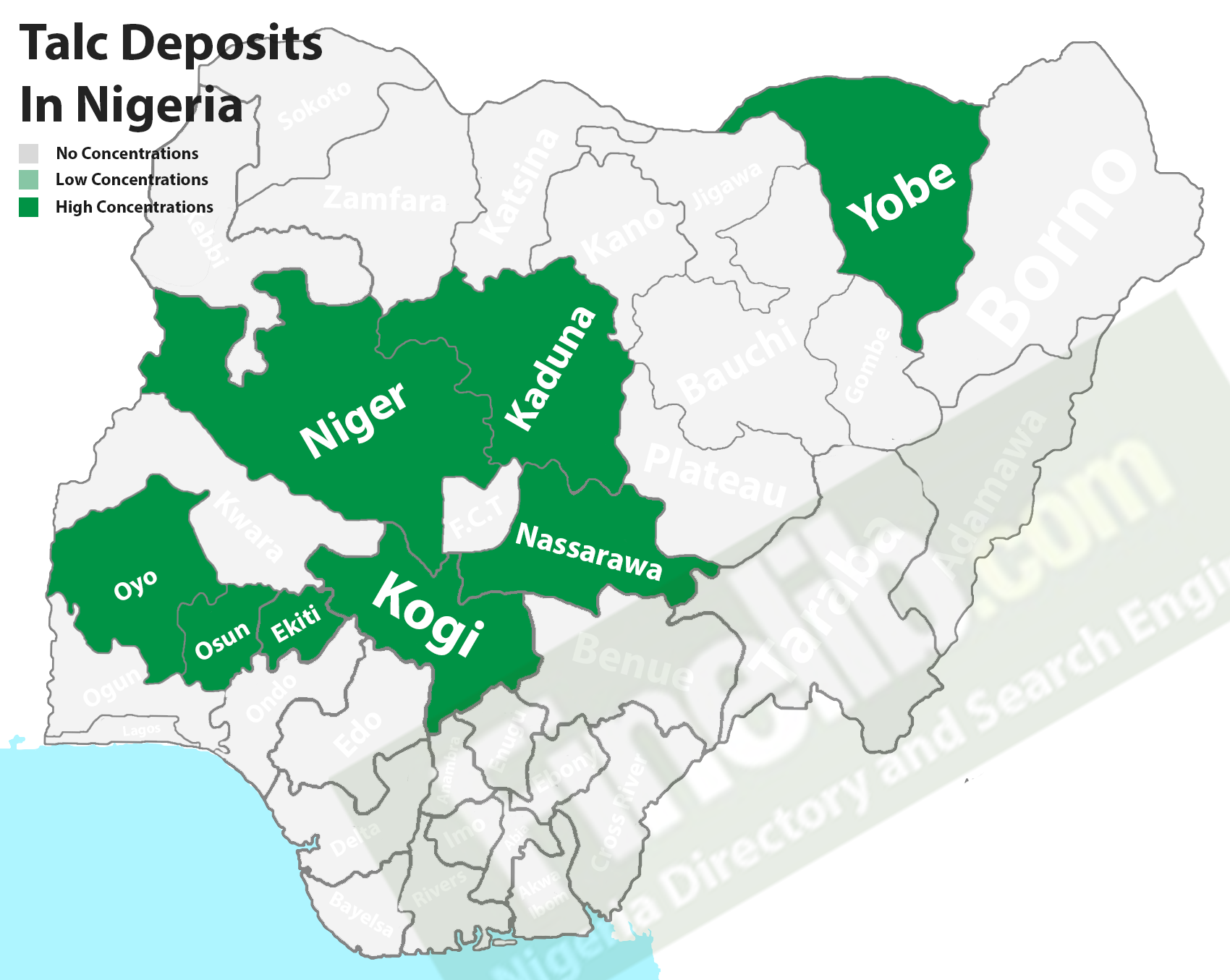 Talc deposits in Nigeria